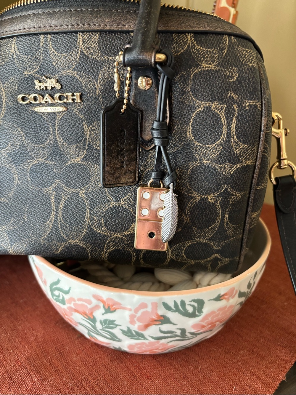 COACH Rowan Satchel Bag in Loved Signature Canvas W/charms - Picture 8 of 13